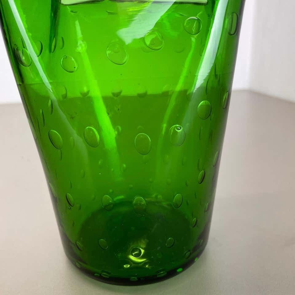 photo buy Murano Glass Bullicante Bubble "Green" Vase Element Shell Murano, Italy, 1970s