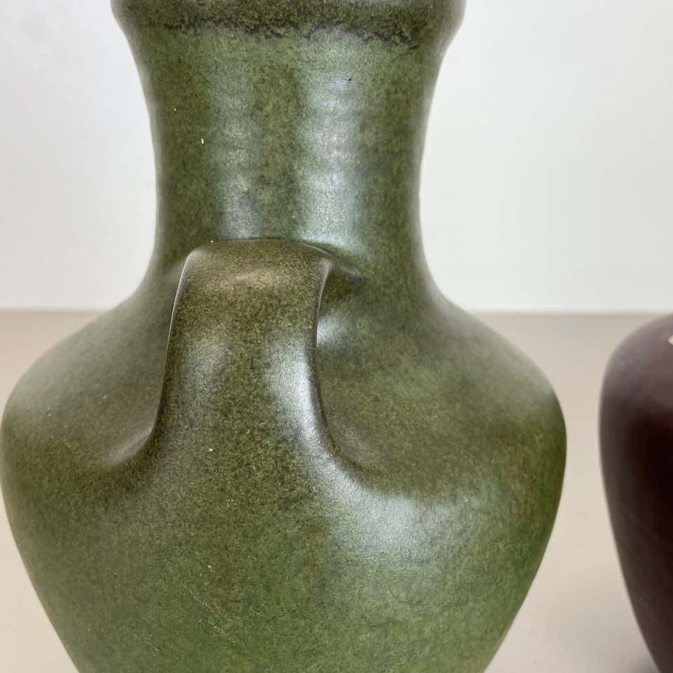 photo vintage Set Of 2 Ceramic Pottery Vase Heinz Siery Carstens Tönnieshof, Germany, 1970s