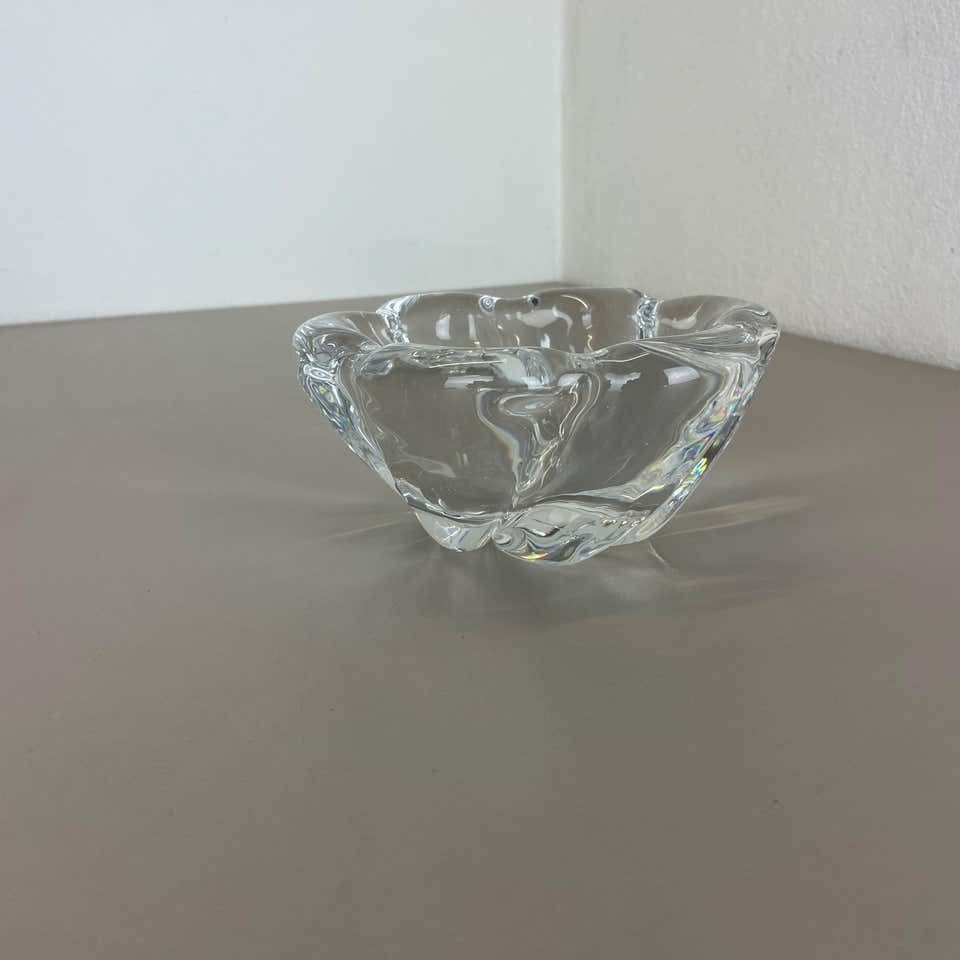 Large 2kg Floral Glass Shell Bowl Ashtray Element By Orrefors, Sweden, 1970s photo for sale