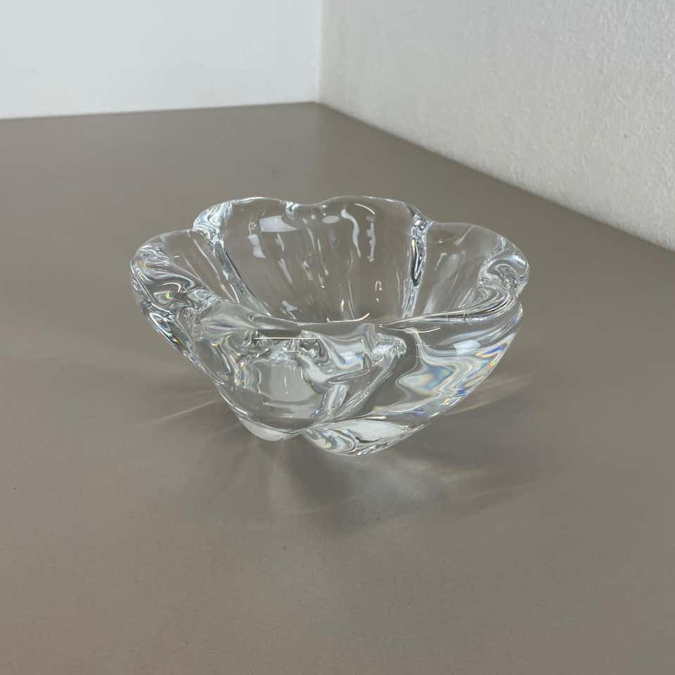 Large 2kg Floral Glass Shell Bowl Ashtray Element By Orrefors, Sweden, 1970s photo Home Decor