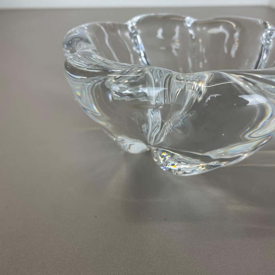 photo for sale Large 2kg Floral Glass Shell Bowl Ashtray Element By Orrefors, Sweden, 1970s