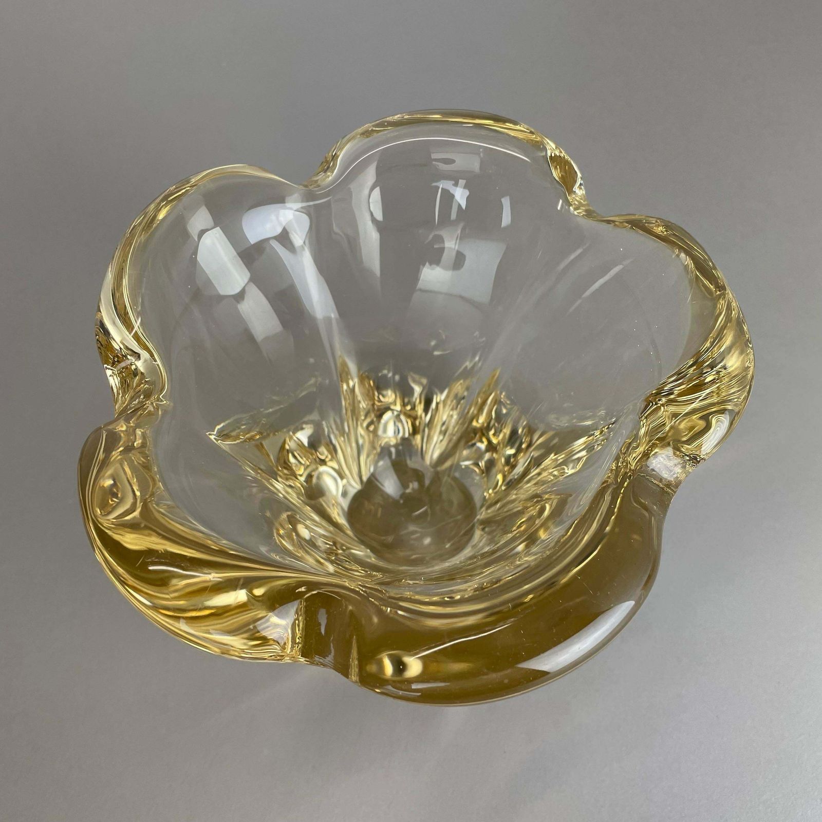photo for sale Large 3kg Crystal Glass Centrepiece Shell Bowl By Daum Nancy France 1970s