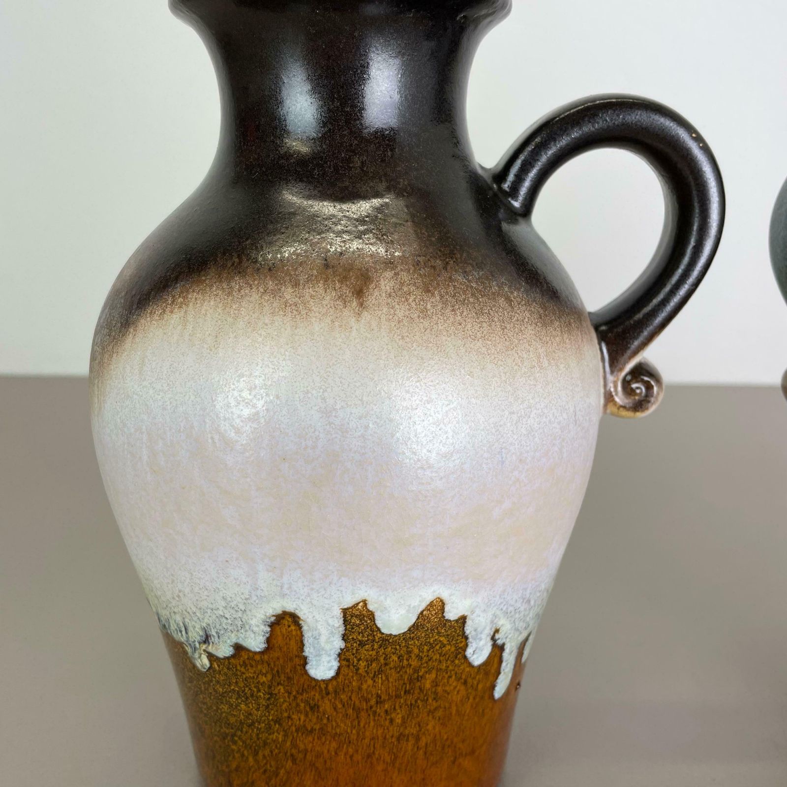 Set Of Two Pottery Fat Lava Vases "Multi Color" By Scheurich, Germany, 1970s photo vinterior