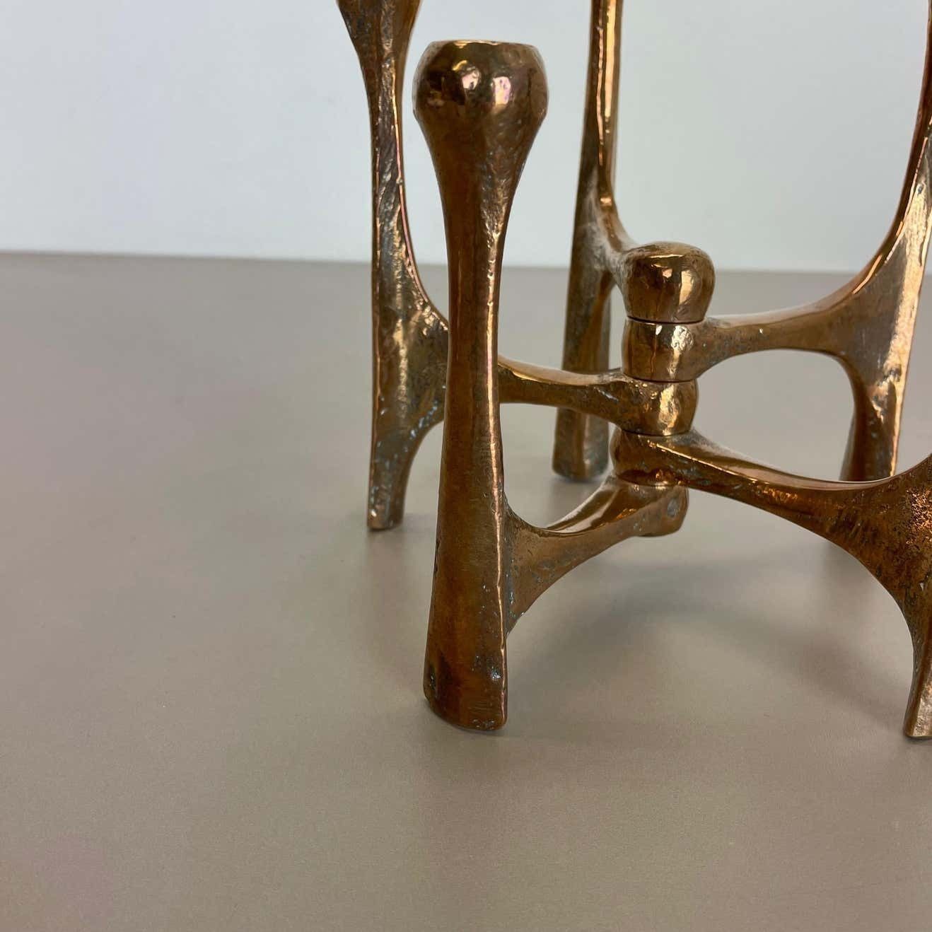 Midcentury Brutalist Bronze Candleholder By Michael Harjes, Germany, 1960s photo vinterior