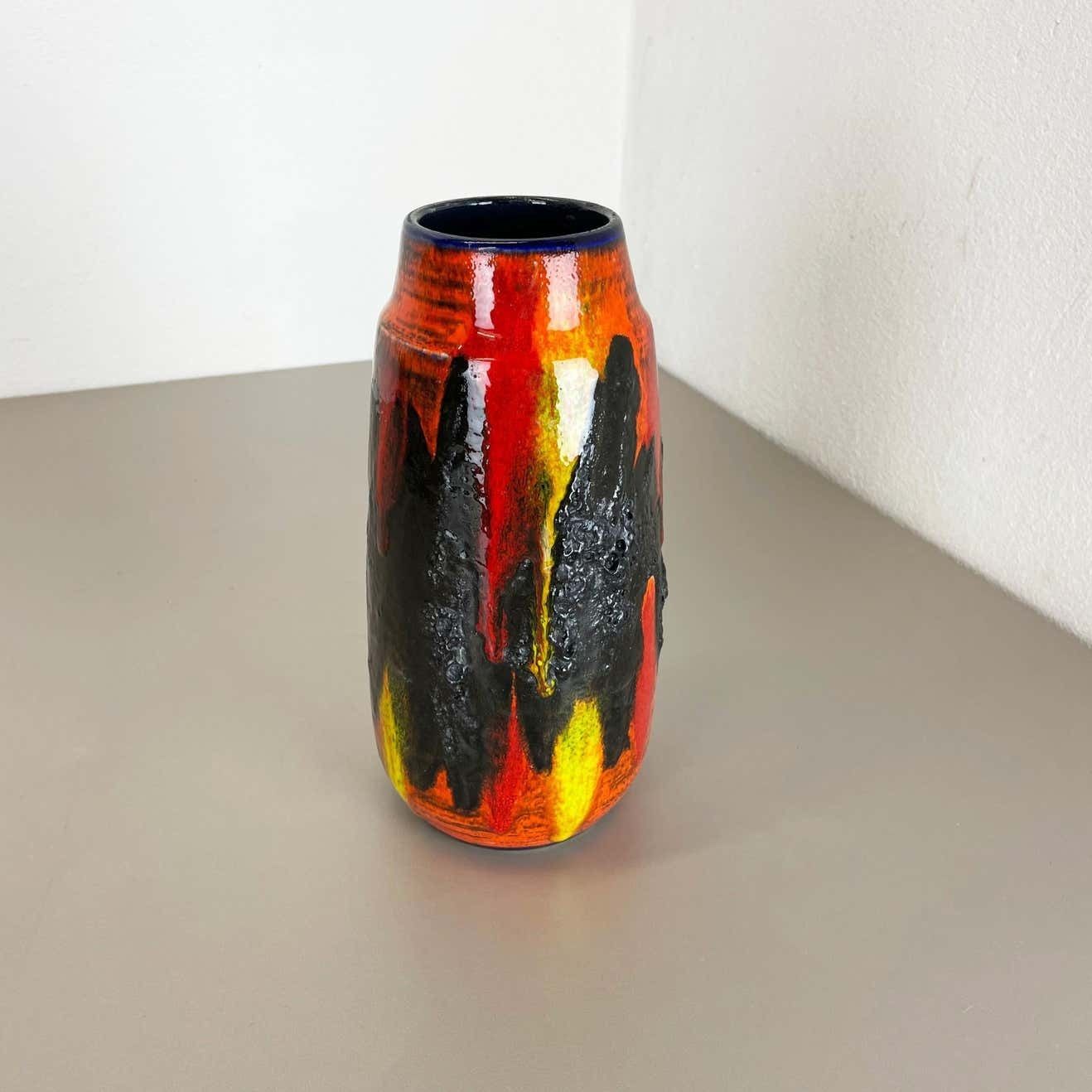 Rare Super Color Fat Lava Multi Color Vase Scheurich, Germany Wgp, 1970s photo Home Decor