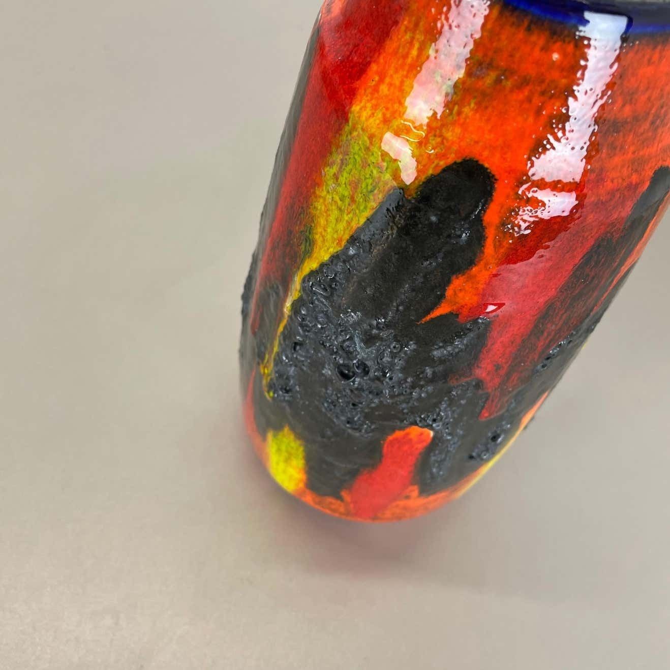 406.0 Rare Super Color Fat Lava Multi Color Vase Scheurich, Germany Wgp, 1970s photo