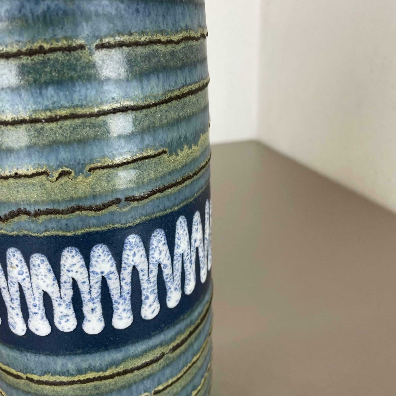 Home Decor Rare Prototpye Glaze Fat Lava Multi Colour Vase Scheurich Germany Wgp 1970s photo