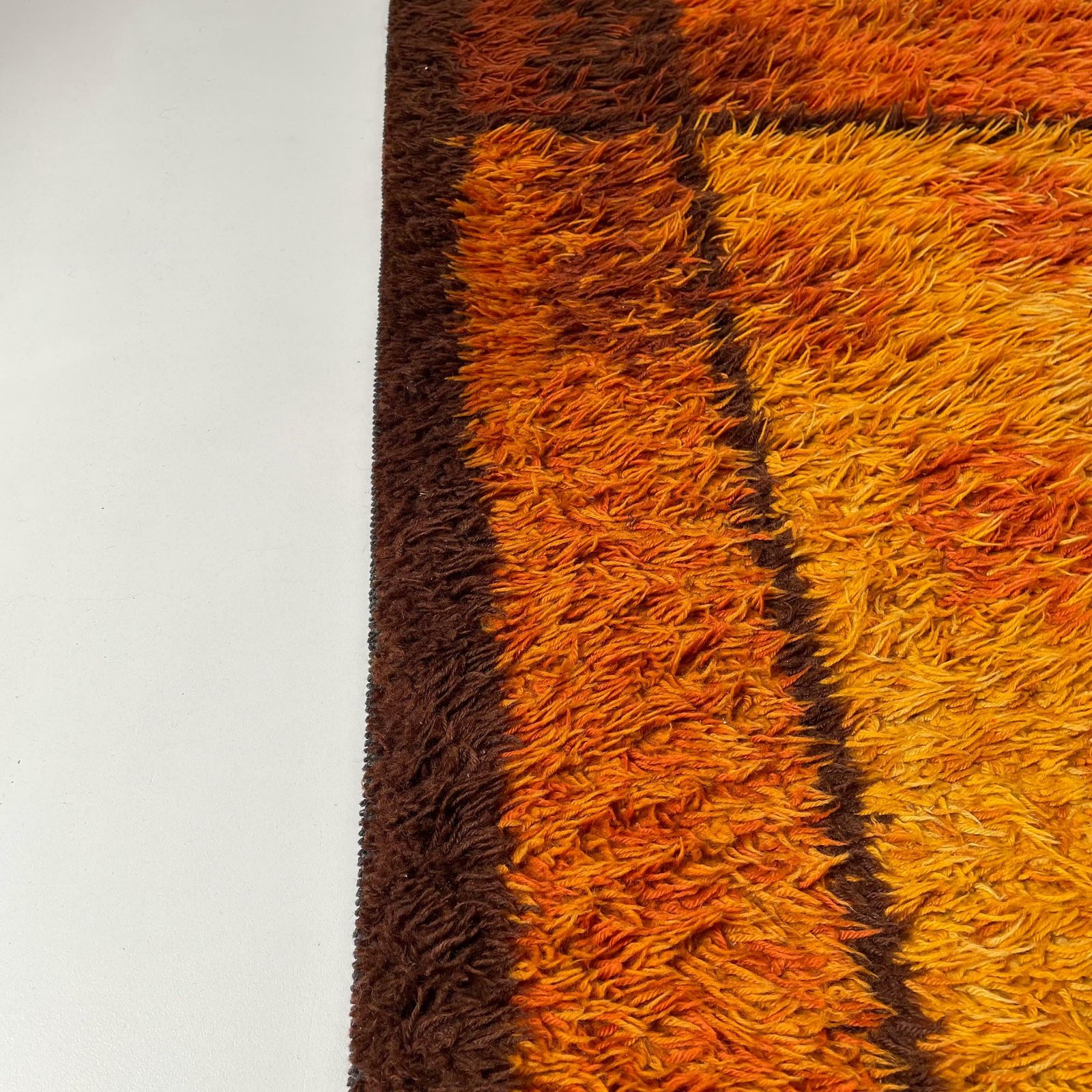 Textiles Original Scandinavian Square Pattern Rya Rug By Ege Taepper, 1960s, Denmark photo