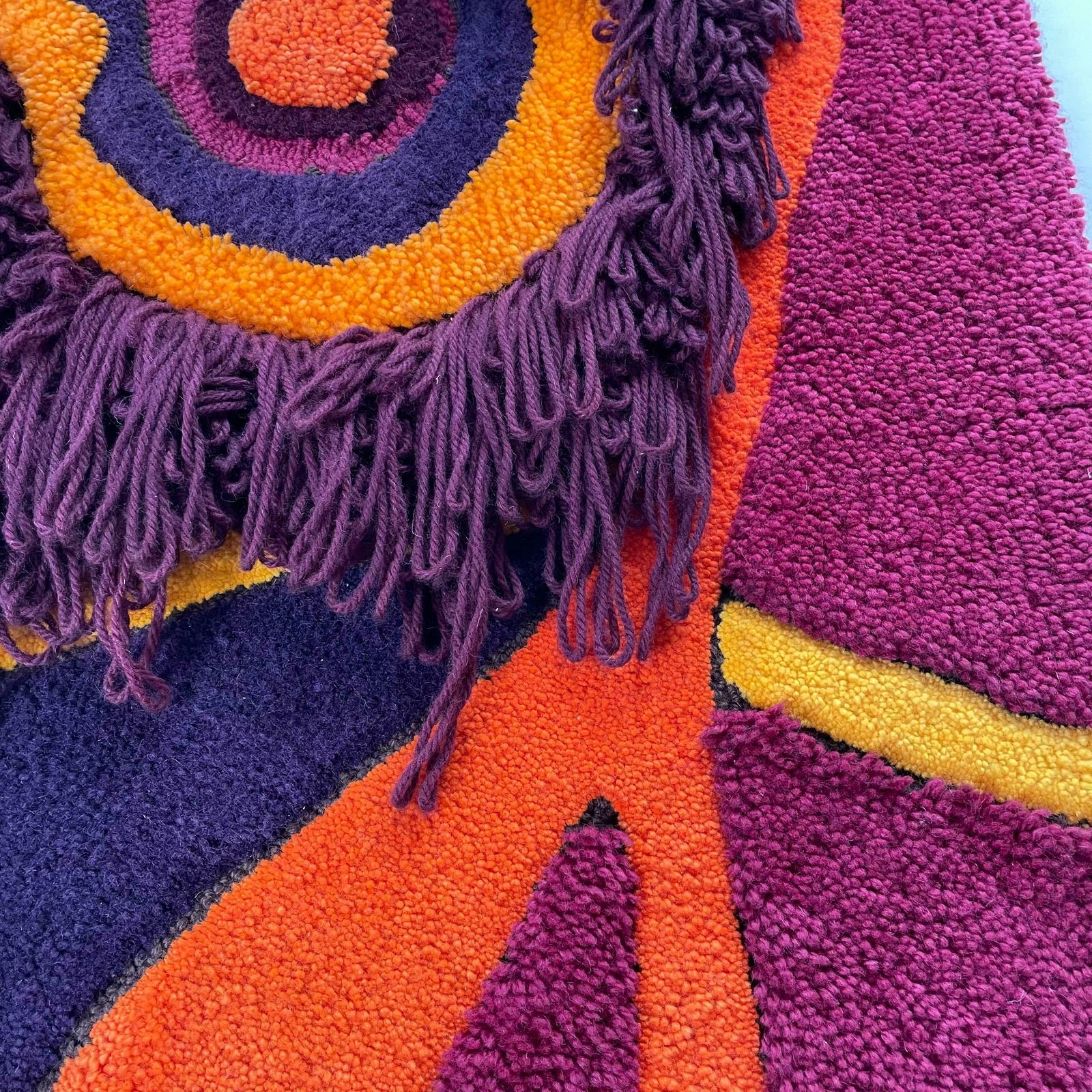 photo for sale Modernist German Wall Rug By Ewald Kröner For Schloss Hackhausen, Germany, 1970s