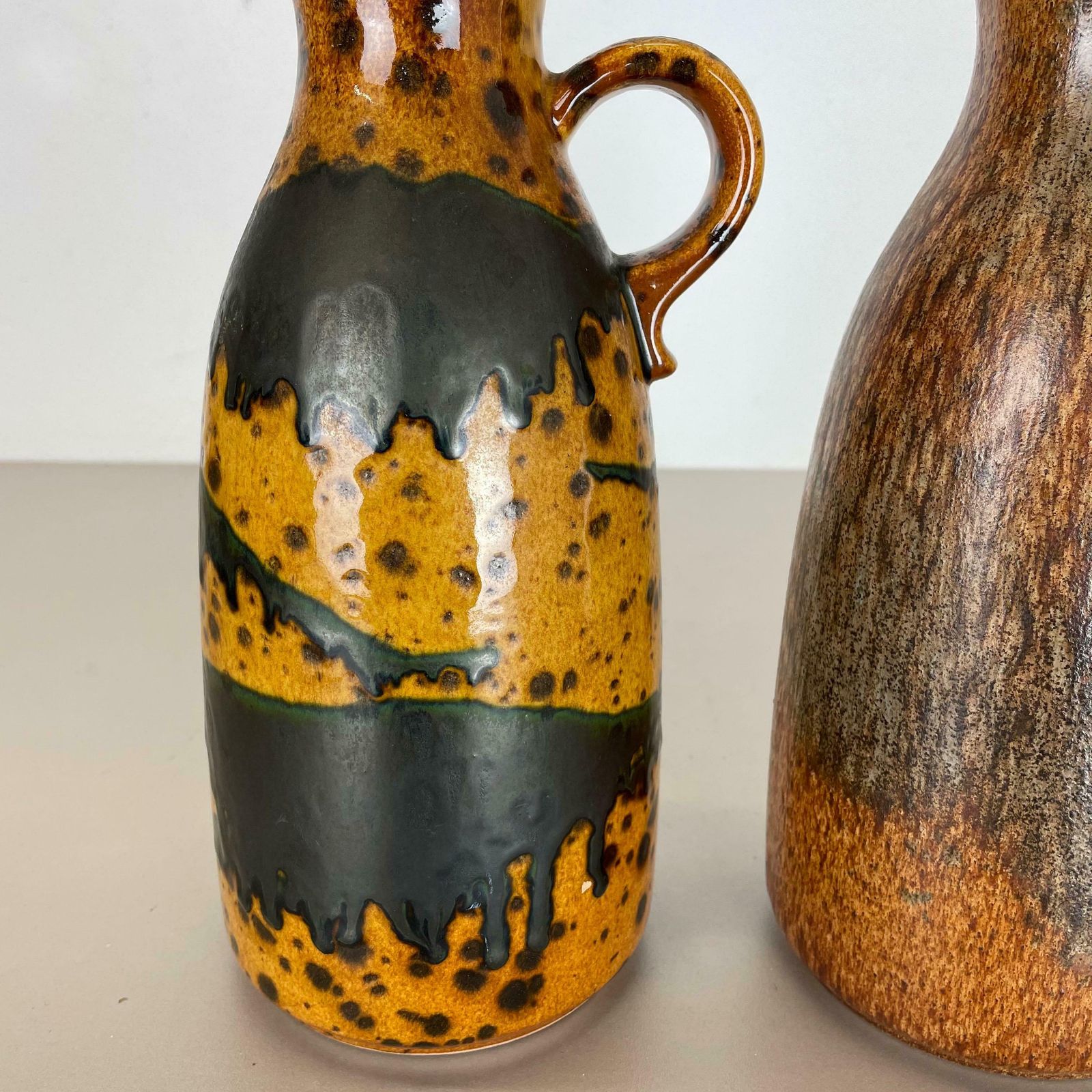 Set Of Two Pottery Fat Lava Vases "Multi Color" By Scheurich, Germany, 1970s photo buy