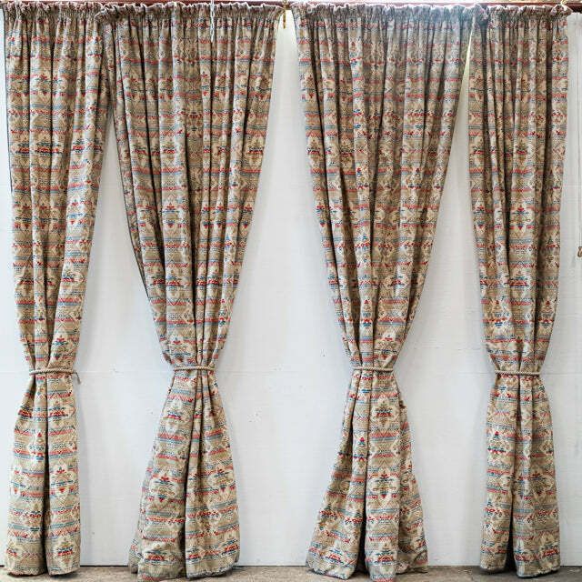 Reclaimed Heavy Tapestry Curtains With Tribal/Aztec Pattern photo vinterior