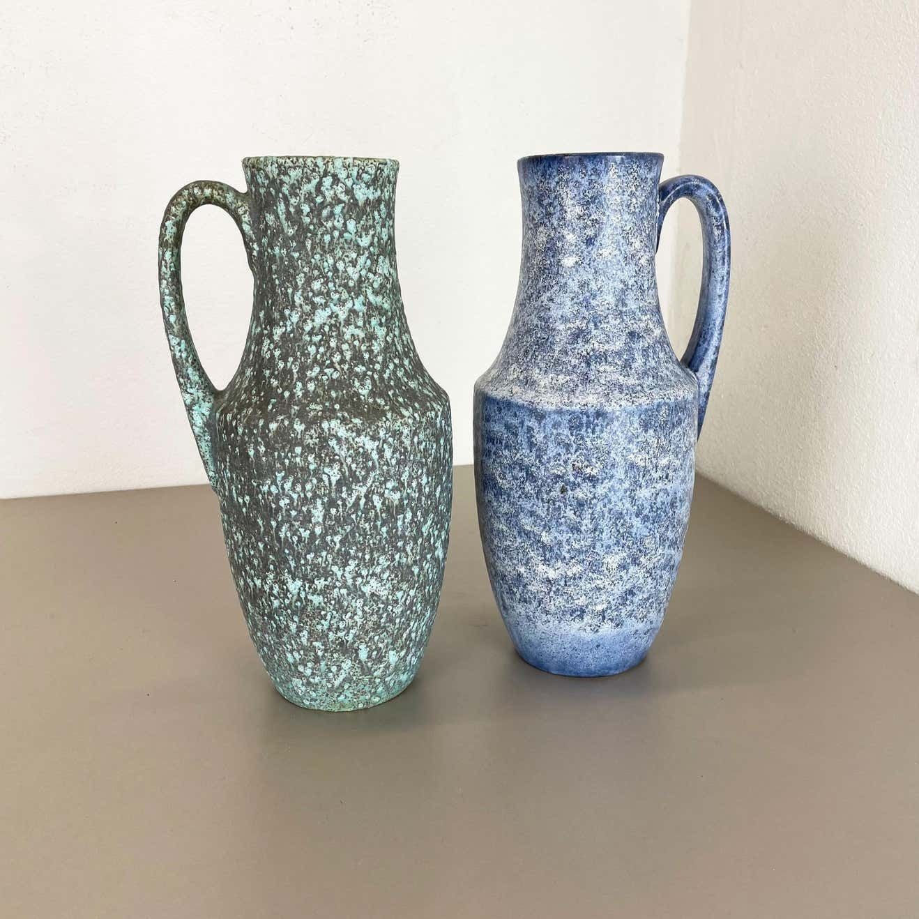 Set Of Two Pottery Fat Lava "Supercolor" Vases By Scheurich Germany Wgp photo furniture
