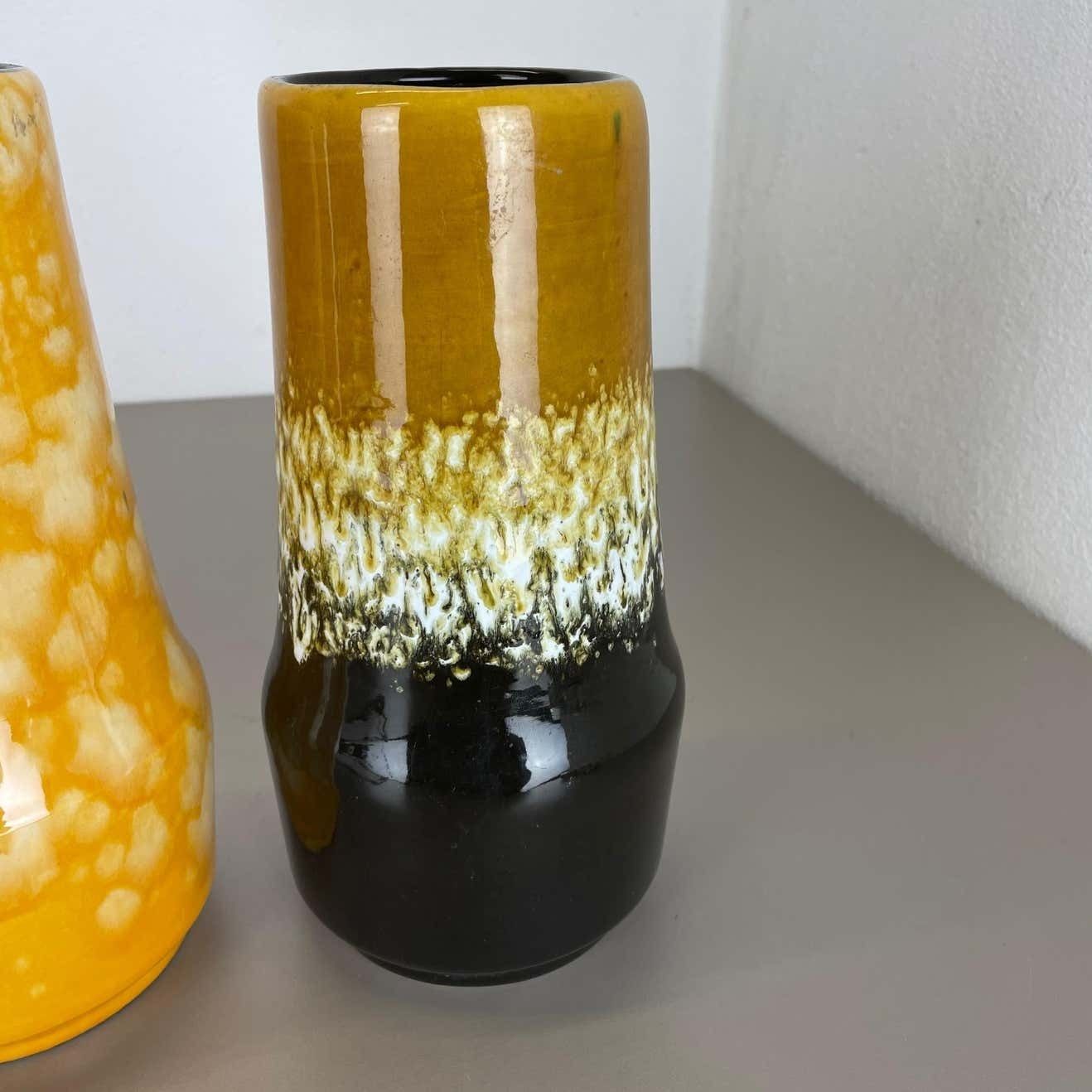 photo buy Set Of Three Pottery Fat Lava "Supercolor" Vases Made By Scheurich Germany 1970s