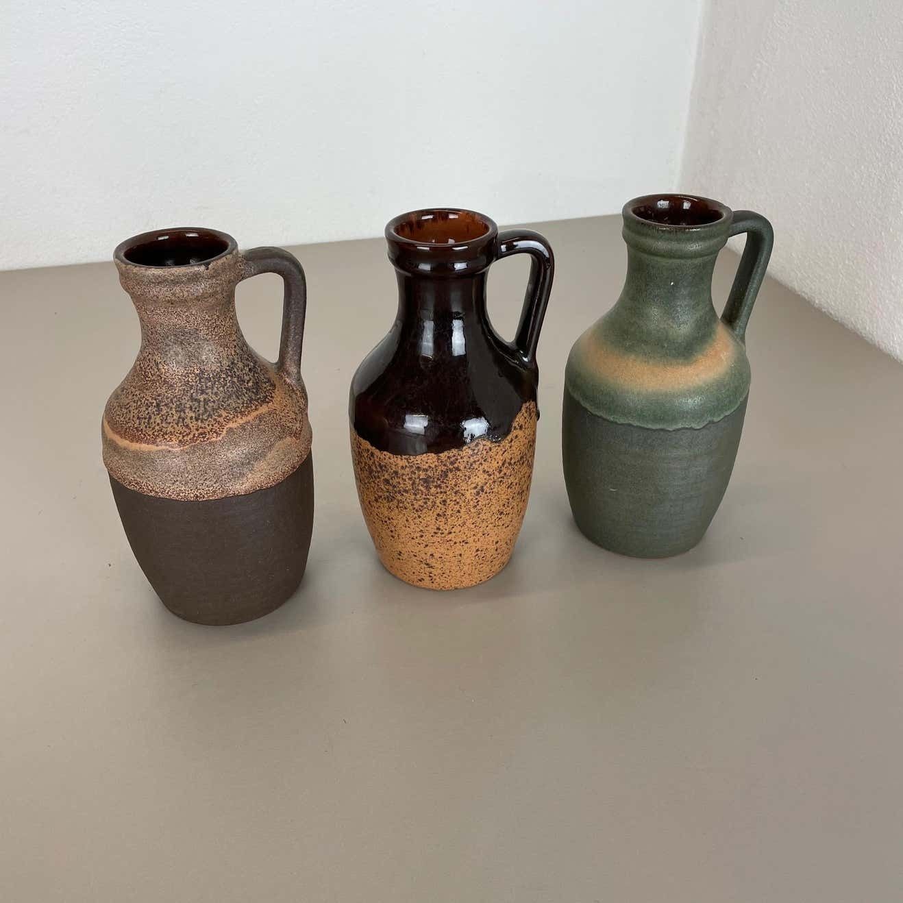 Set Of Three Pottery Fat Lava "Supercolor" Vases Made By Marei, Germany, 1970 photo for sale