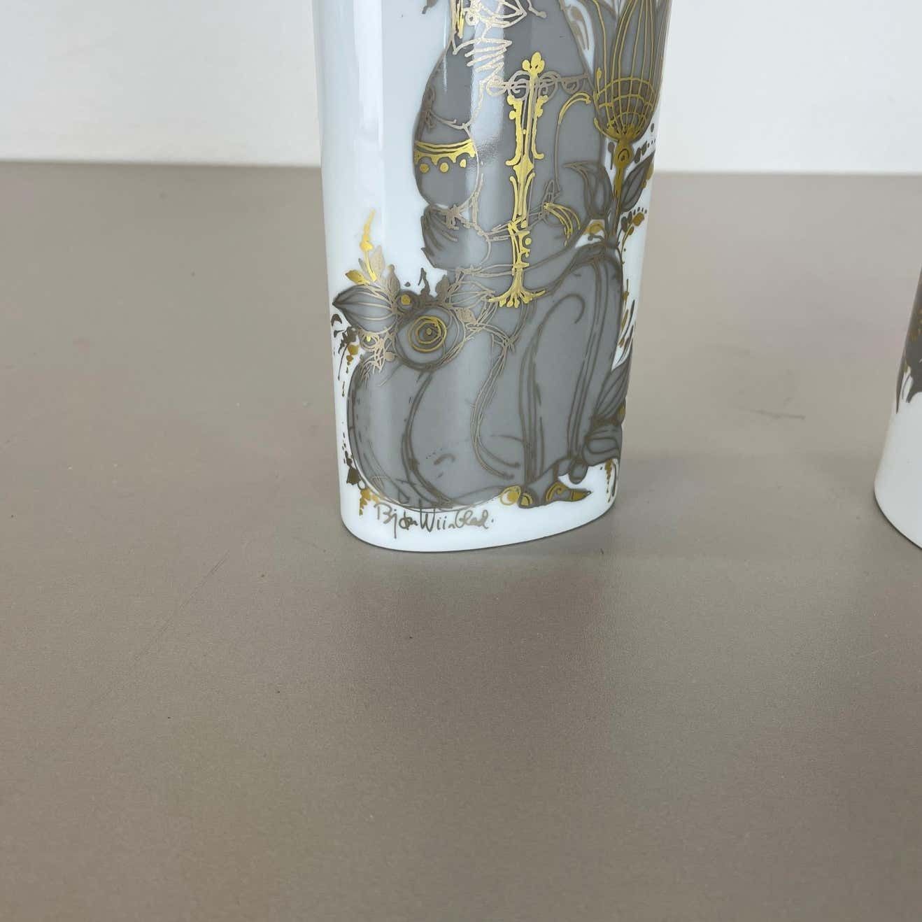 Set Of 2 Porcelain Vase By Björn Wiinblad For Rosenthal Studio Line Germany 1970 photo Home Decor