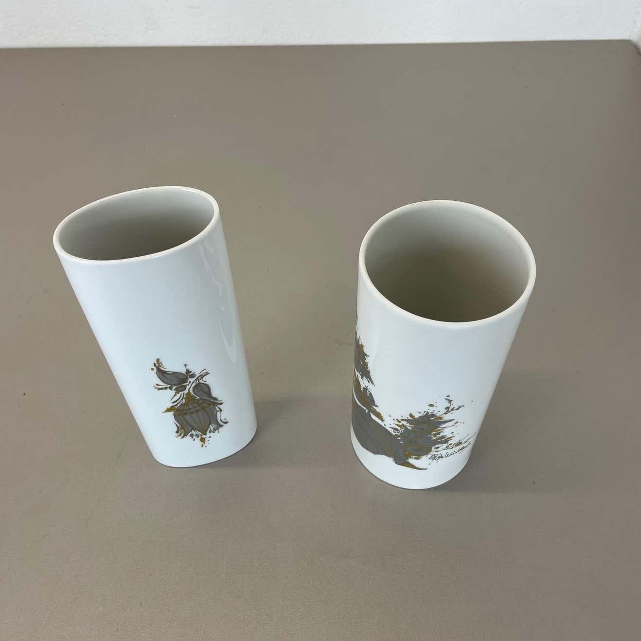photo buy Set Of 2 Porcelain Vase By Björn Wiinblad For Rosenthal Studio Line Germany 1970