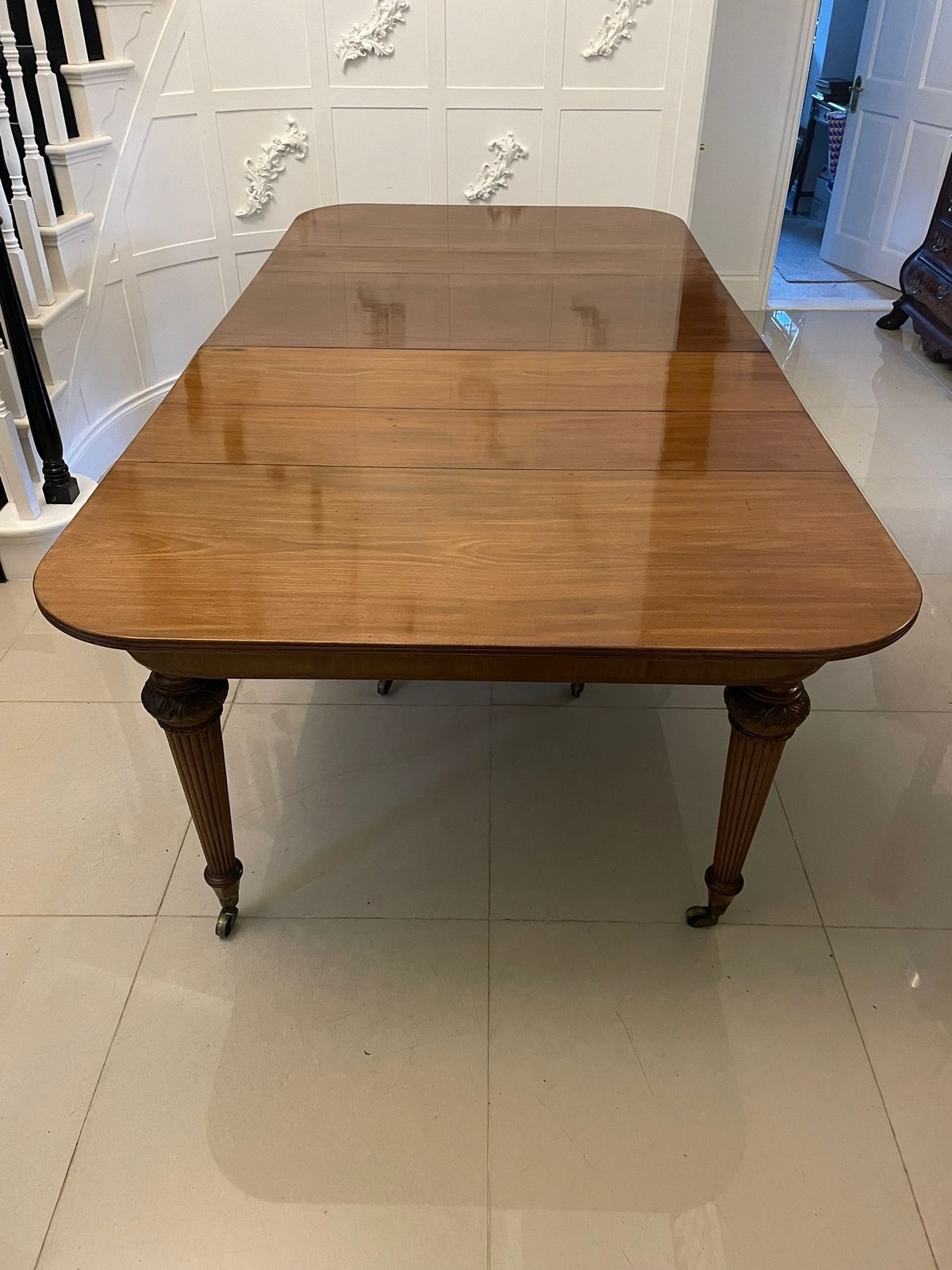 8995.0 Superb Quality Metamorphic Antique Regency Figured Mahogany Extending Dining Table H 74 X W 122 X D 244.5cm photo
