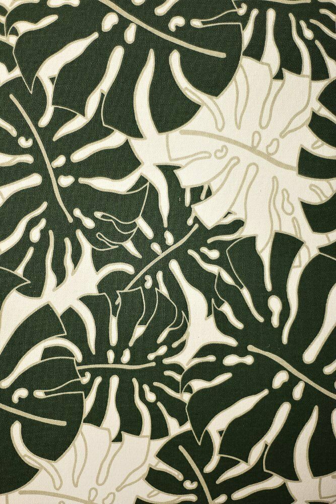 Danish Modern Rocking Chair In Wood And Monstera Leaf Pattern Fabric, 1960s photo for sale