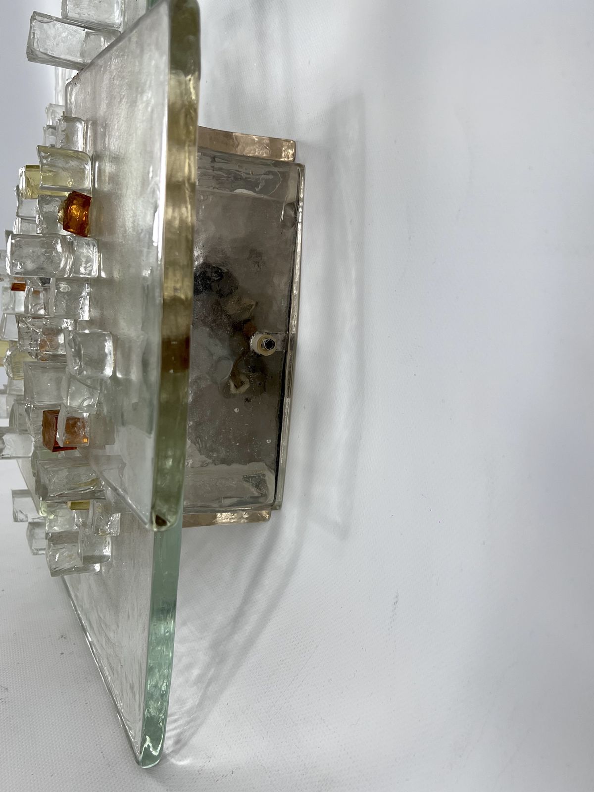 photo for sale Mid Century Large Murano Glass Wall Light By Albano Poli For Poliarte. Italy 1970s