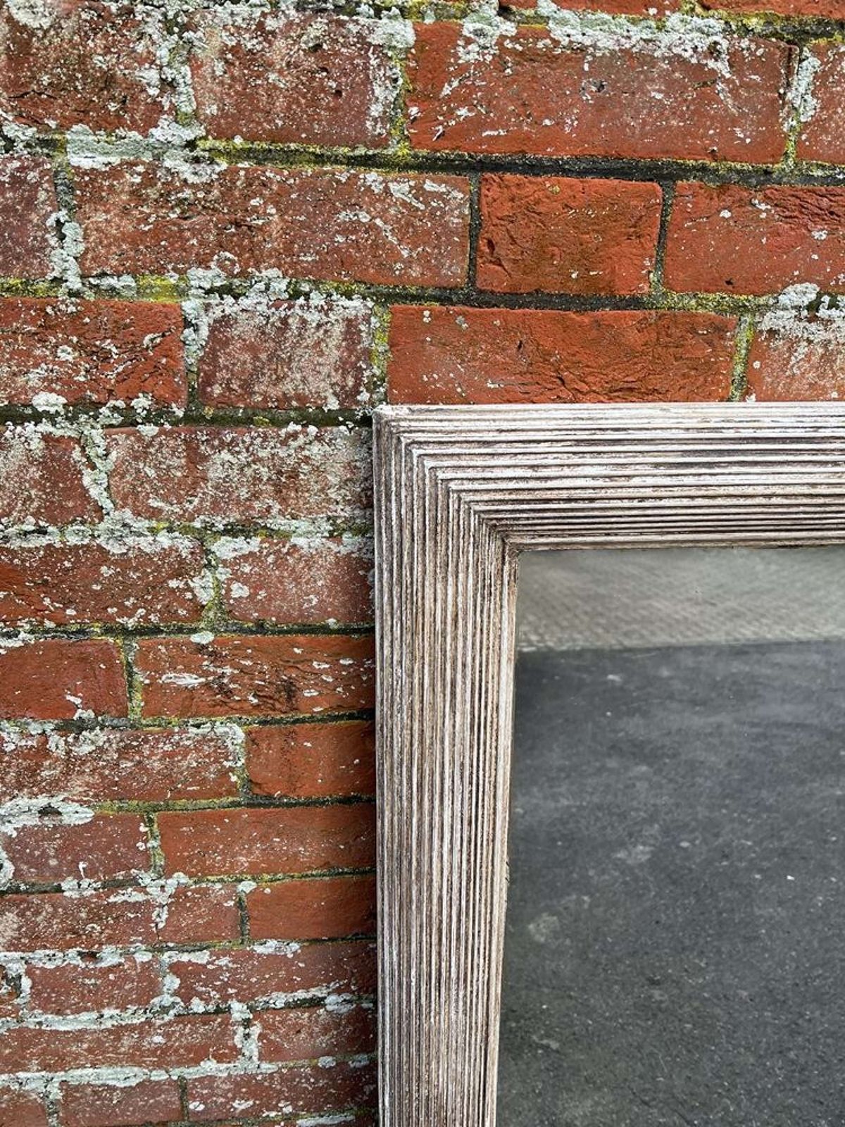 A Delightful Large Antique French 19th C Ribbed Mirror. photo Home Decor