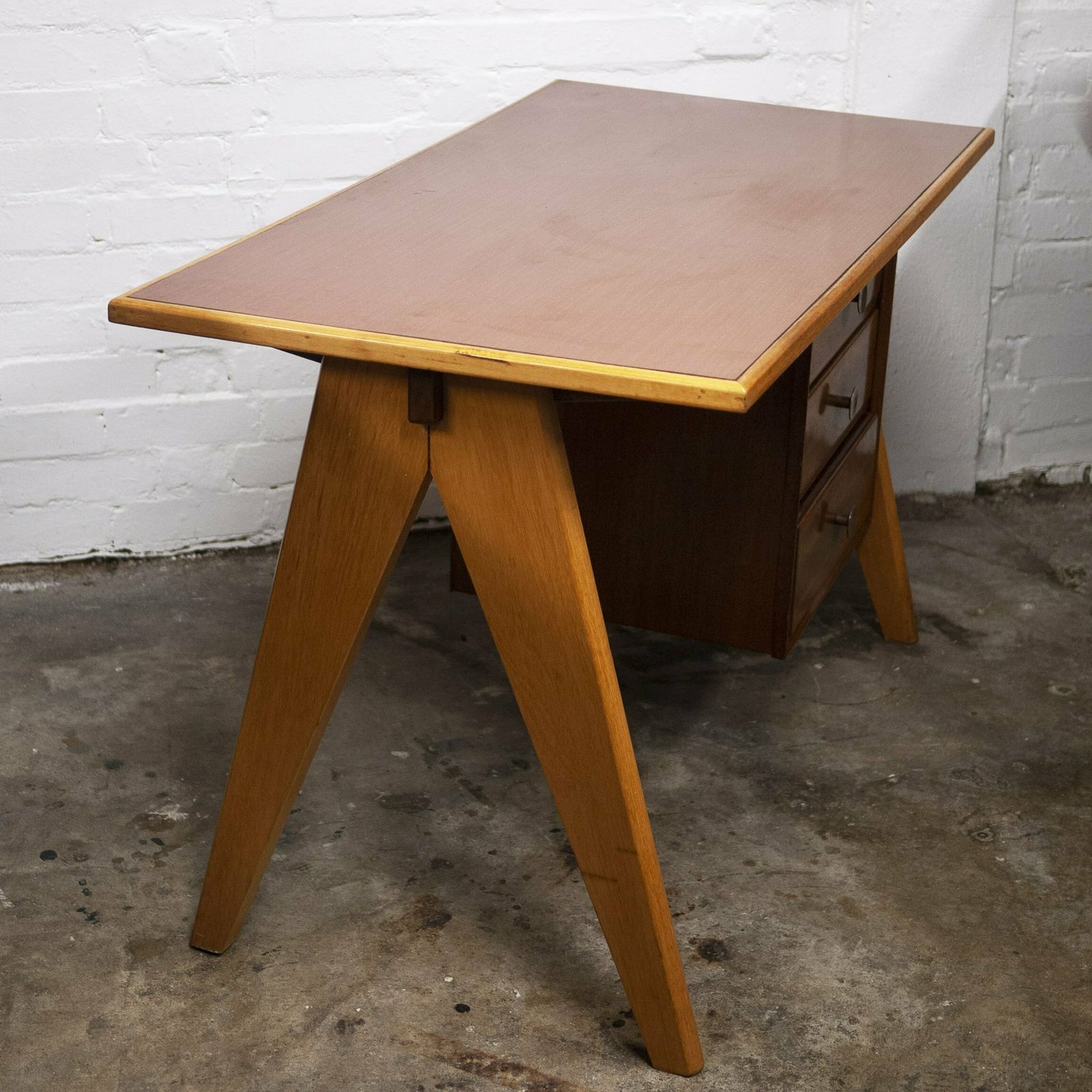 Mid Century Teak Desk With Formica Top, 1960s photo vinterior