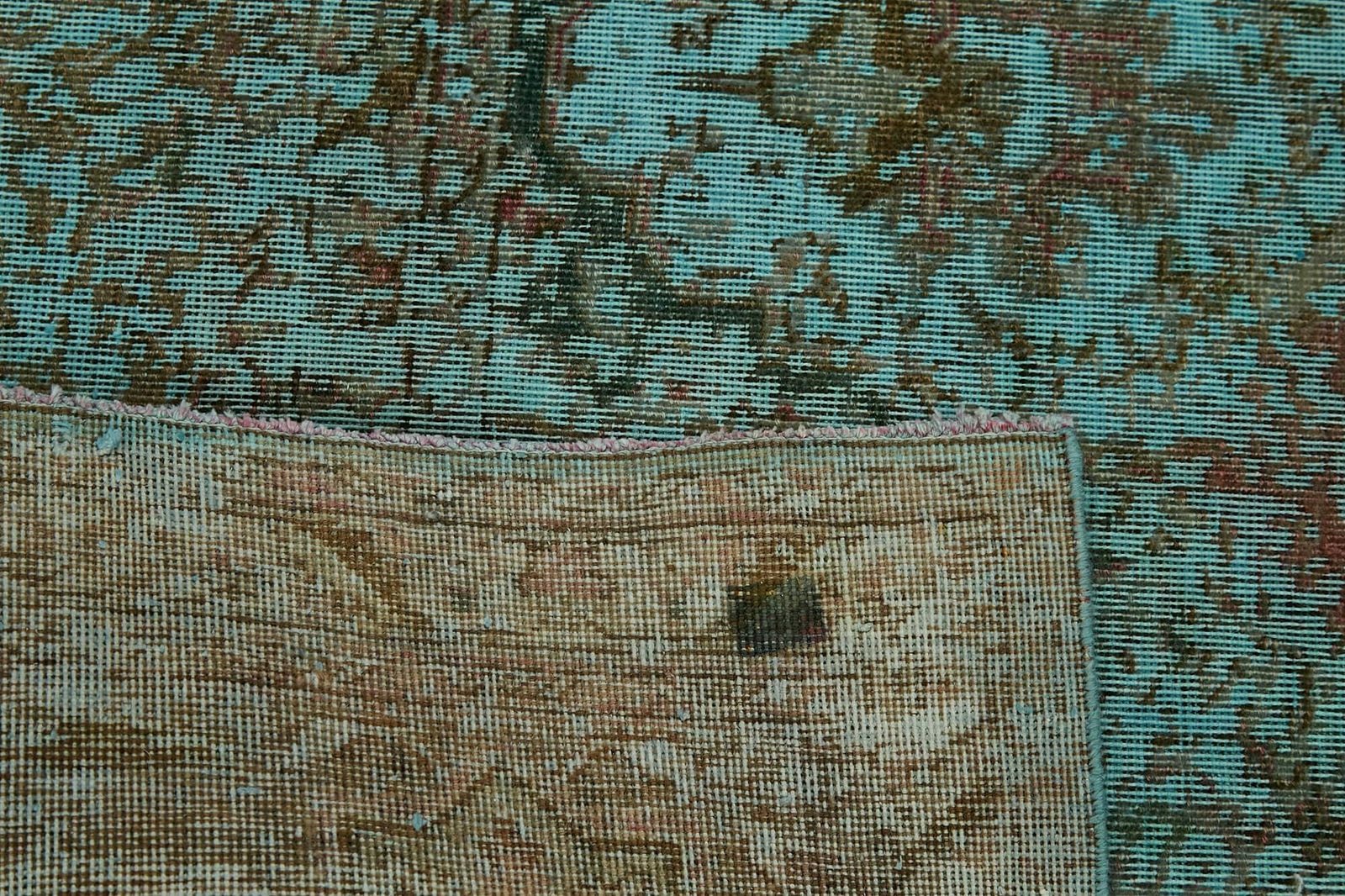 Handmade Turquoise 375 X 290 Cm Over Dyed Large Area Rug photo buy