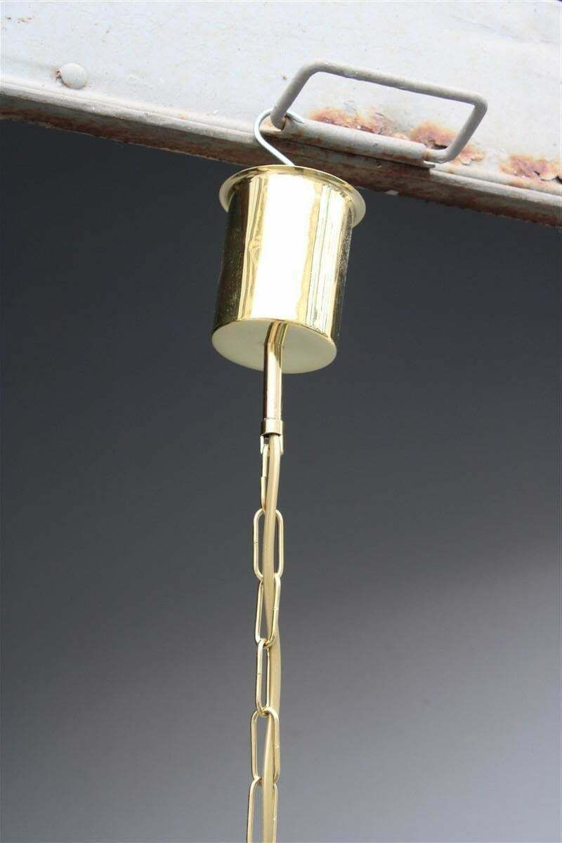 Lantern Murano Glass Brass Part Italian Design 1950s Pumpkin Seguso photo for sale