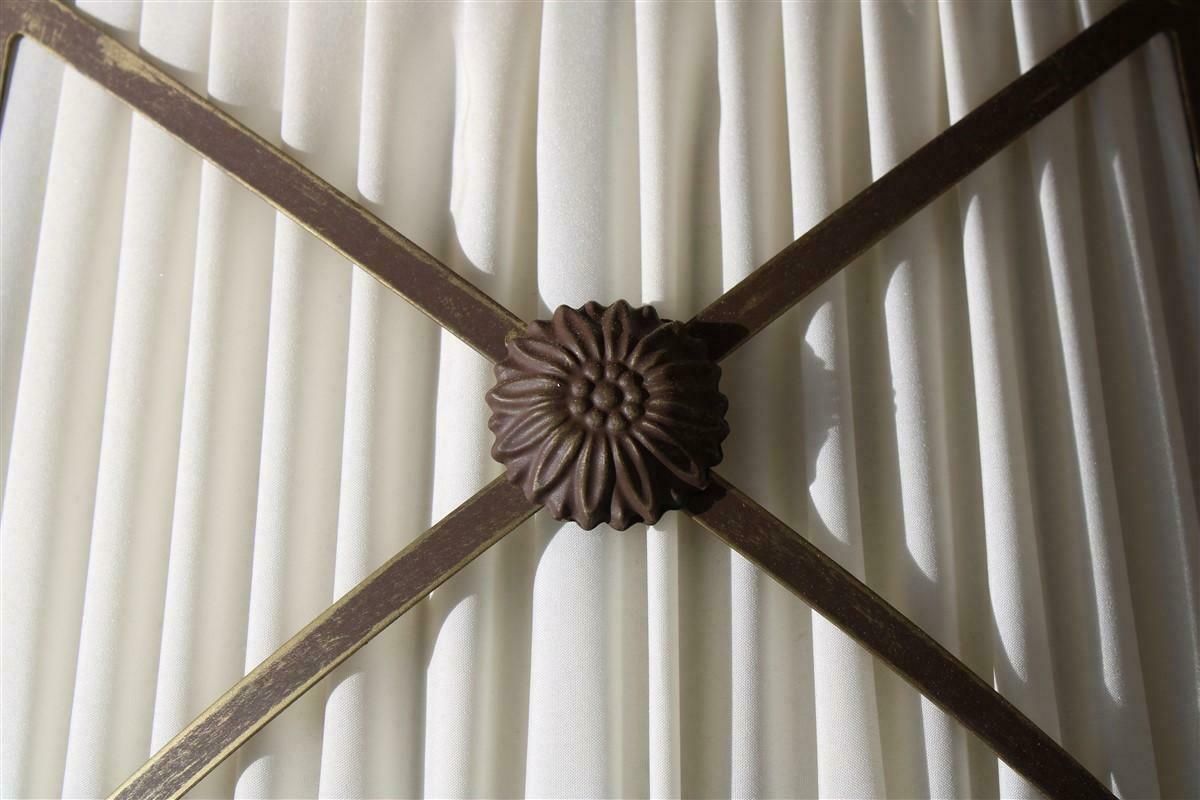Classic Pair Of Curved Wall Lamps In Silk And Brass Parts 1970s Italy photo 1977.0