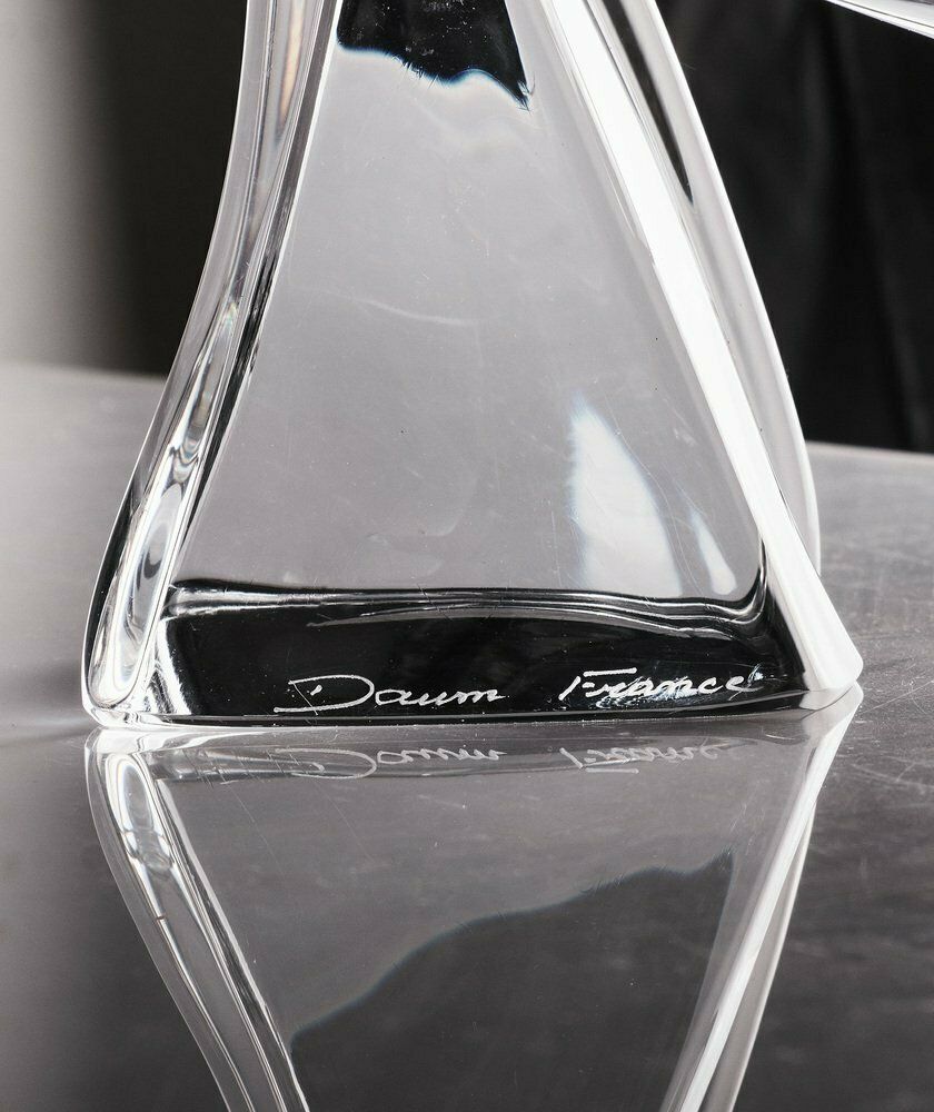 Crystal Glass Sculpture Of A Bird From Daum France, 1950s photo 380.0