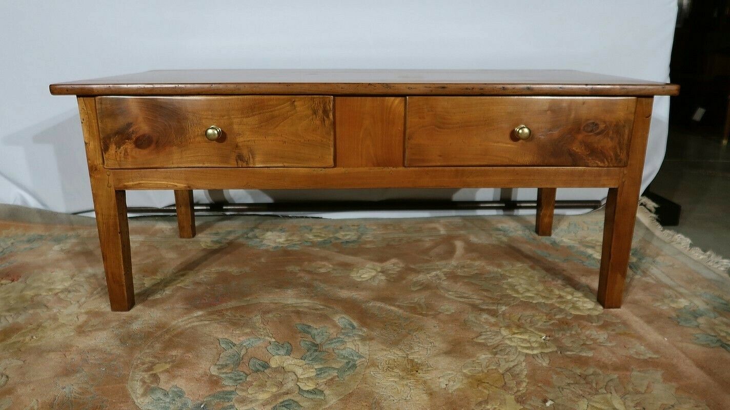 Living Room Coffee Table In Solid Cherry, 19th Century photo vintage