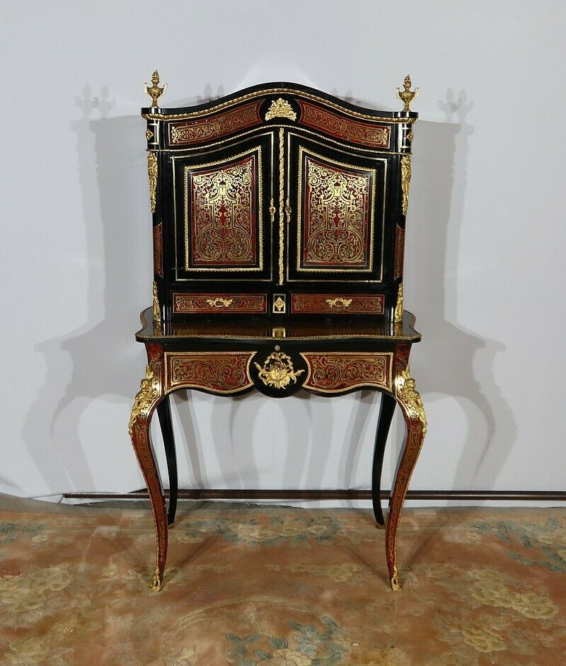 Small Cabinet In Boulle Marquetry, Napoleon III, 19th Century photo Furniture