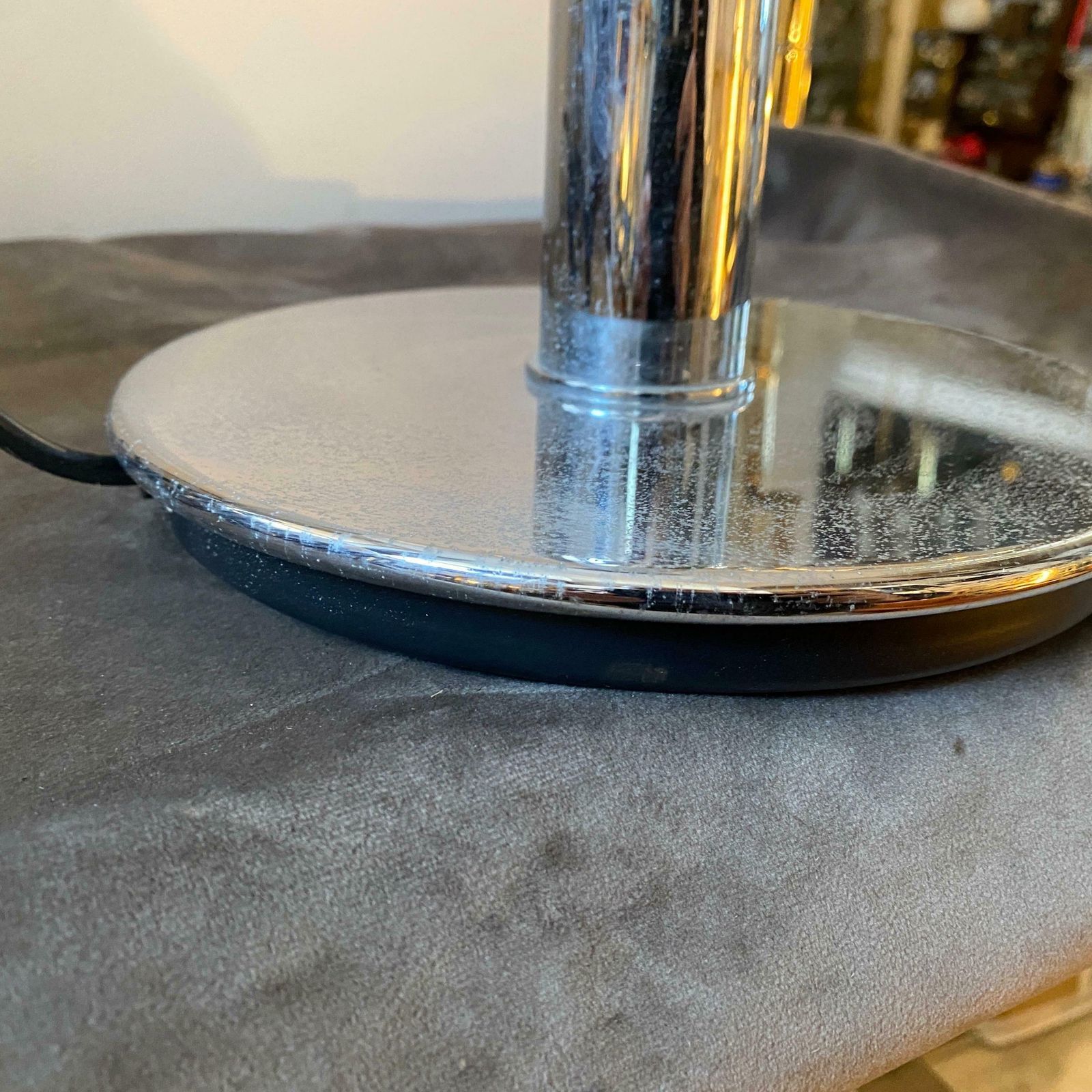 photo for sale 1990s Glashutte Limburg Modernist Metal And Glass Table Lamp