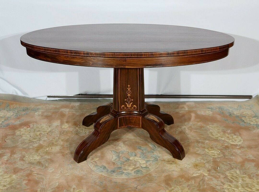 photo furniture Oval Rosewood Pedestal Table, Charles X Period, Early 19th Century