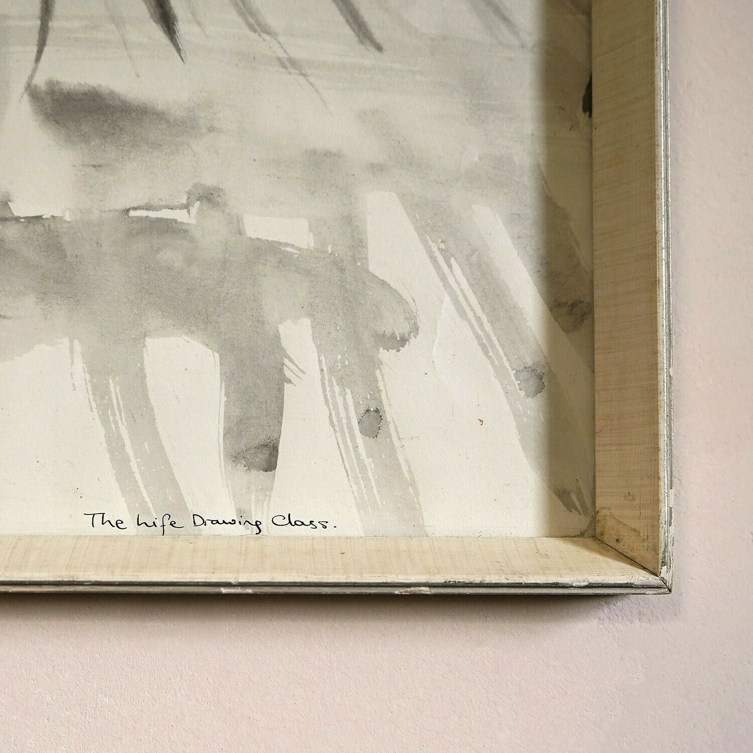 Vintage Original 'Life Drawing' Nude Pen And Ink Wash By Wendy De Rusett, 1970s photo vinterior