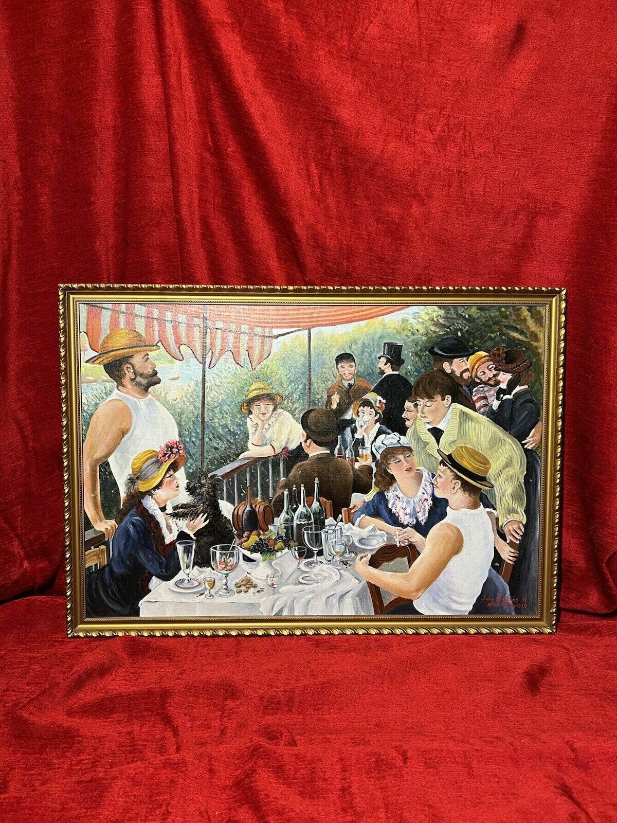 Fine Art Painting 'Luncheon Of The Boating Party' After Renoir By John Wickens photo 695.0