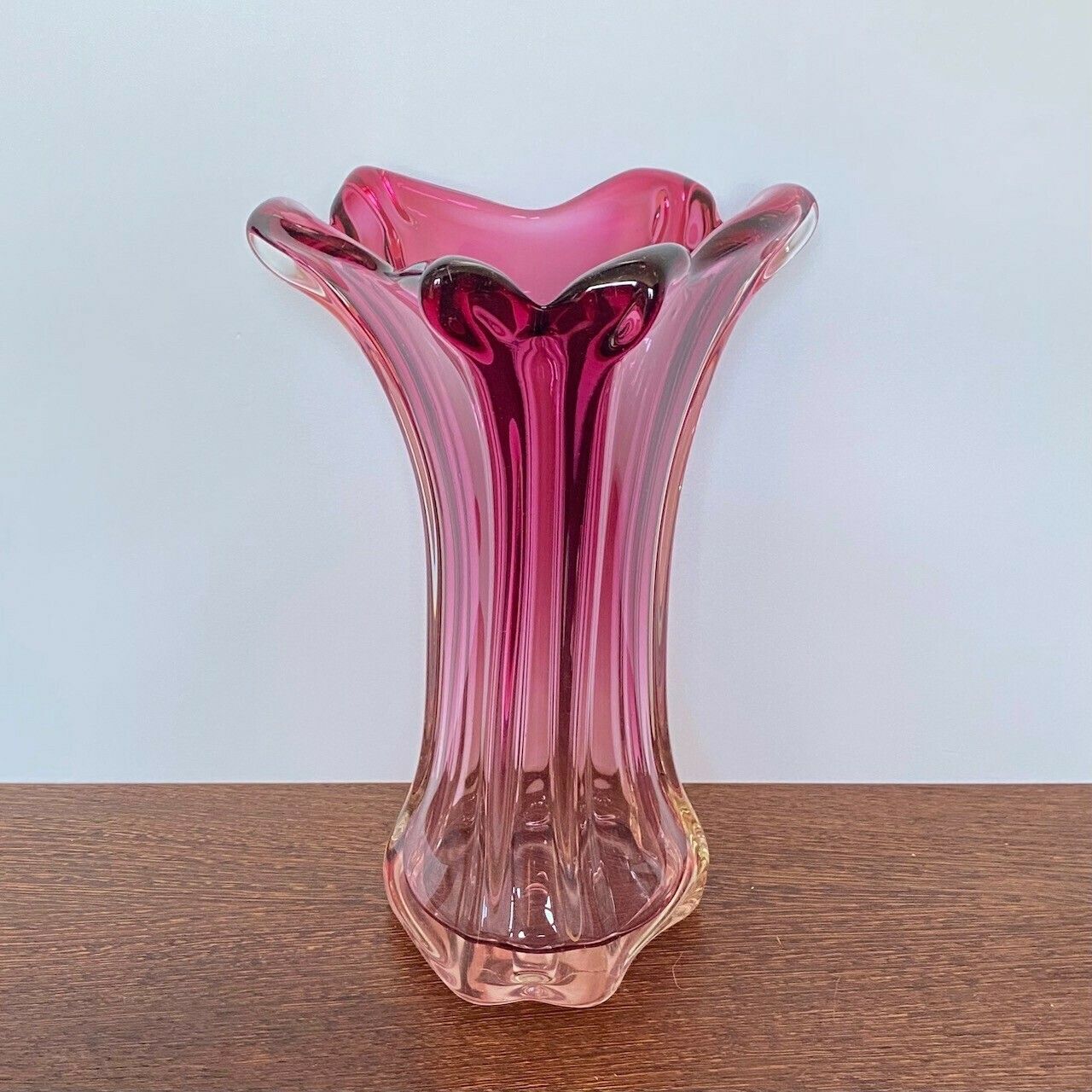 Very Large Pink Vase Of Fratelli Toso   Chambord photo vinterior