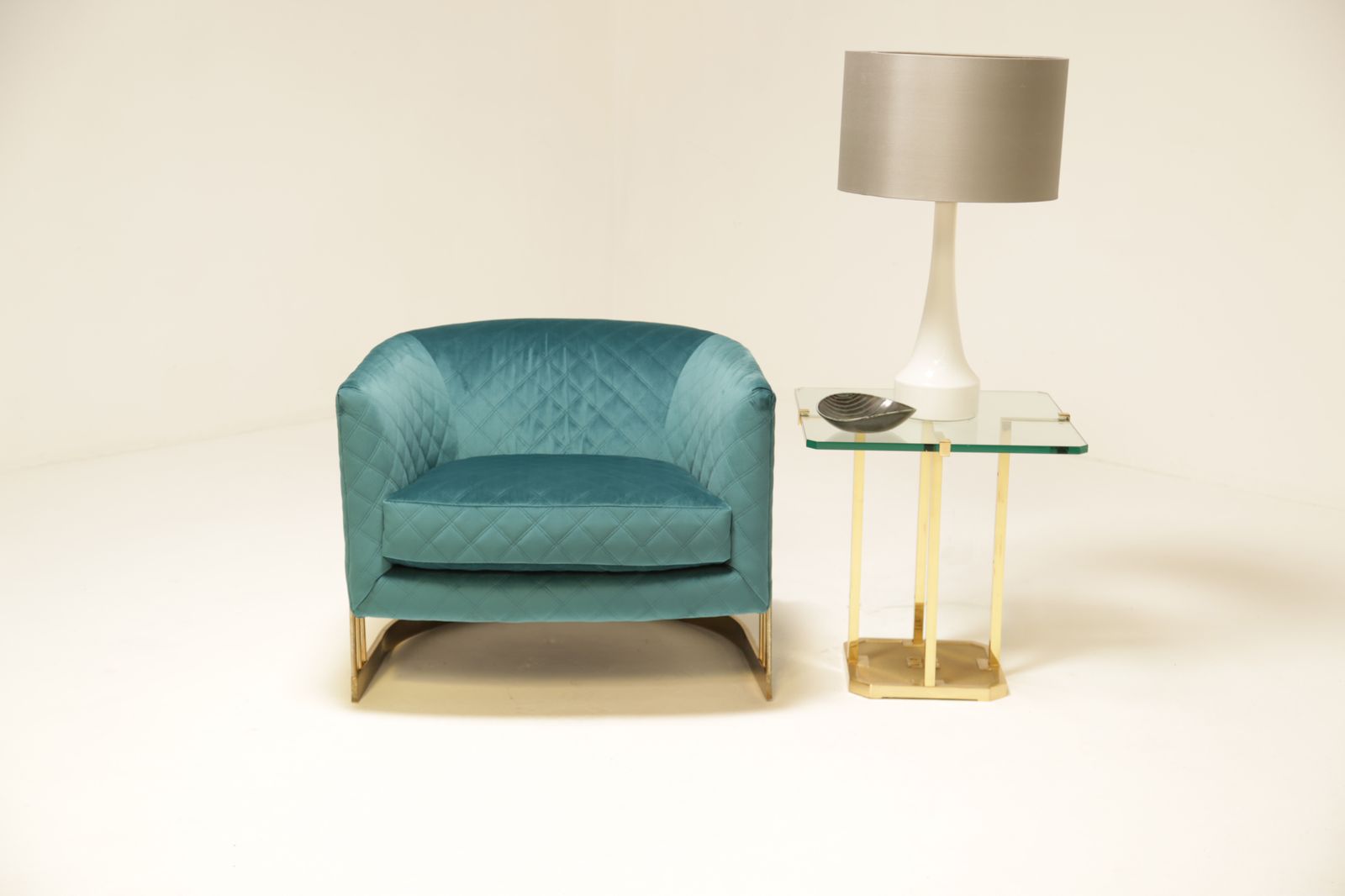 Mid Century Brass Plated Tub Chair photo vintage