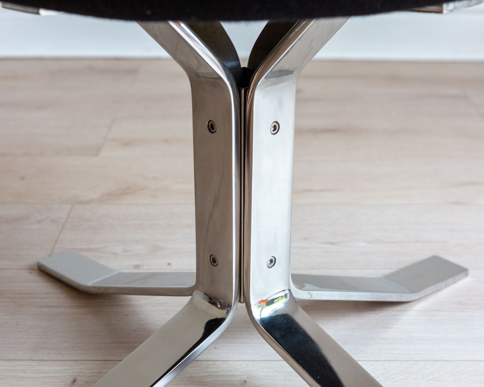 Mcm Corona Footstool Danish Ej5 Poul Volther Scandinavian Designer Ottoman Sculptural Futuristic Modernist Mid Century Steel photo vintage