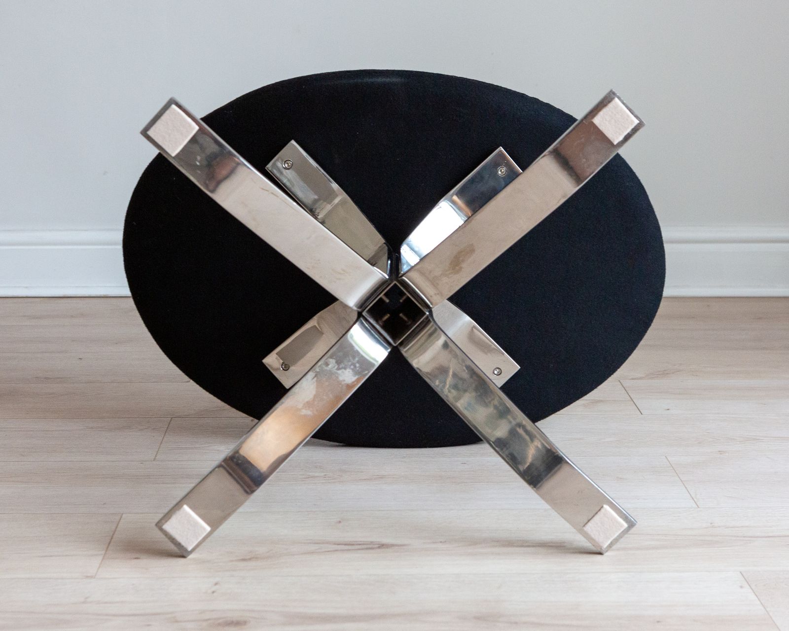 photo vinterior Mcm Corona Footstool Danish Ej5 Poul Volther Scandinavian Designer Ottoman Sculptural Futuristic Modernist Mid Century Steel