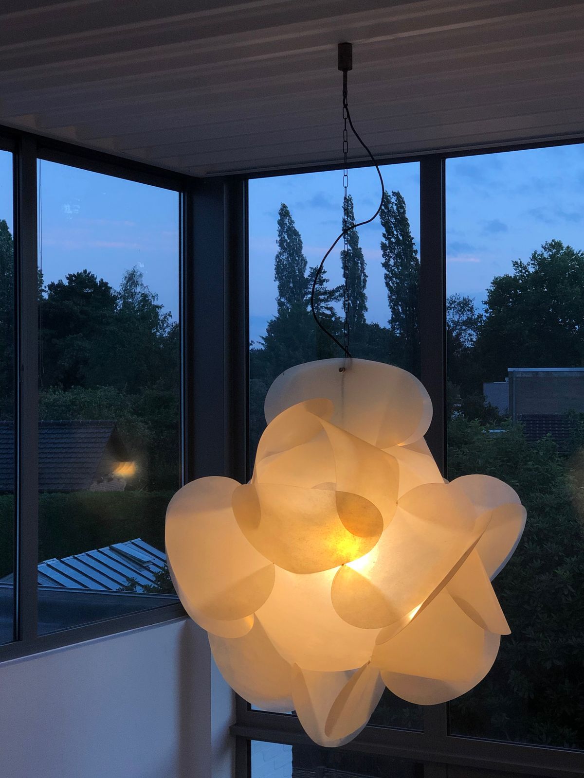 Xxl Enrico Botta Fiberglass Ceiling Lamp For Sundown, 1968 photo 8000.0