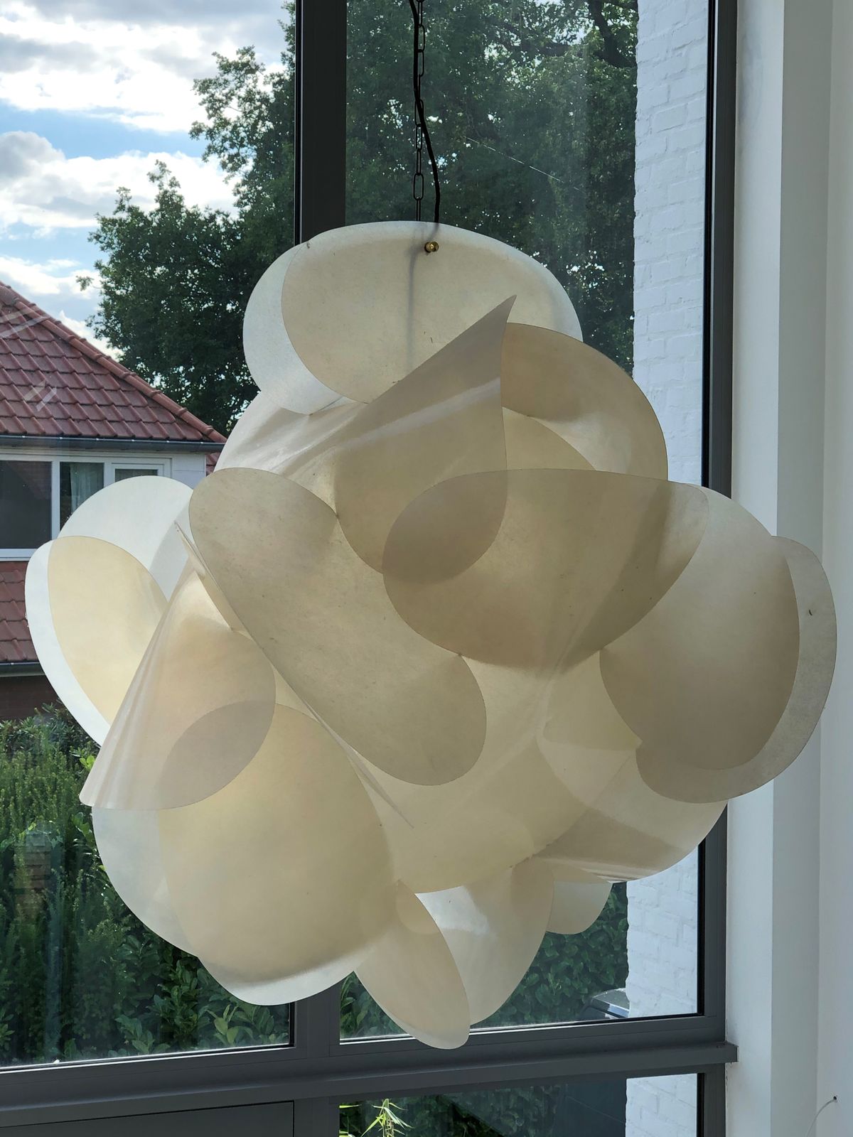 Lighting Xxl Enrico Botta Fiberglass Ceiling Lamp For Sundown, 1968 photo
