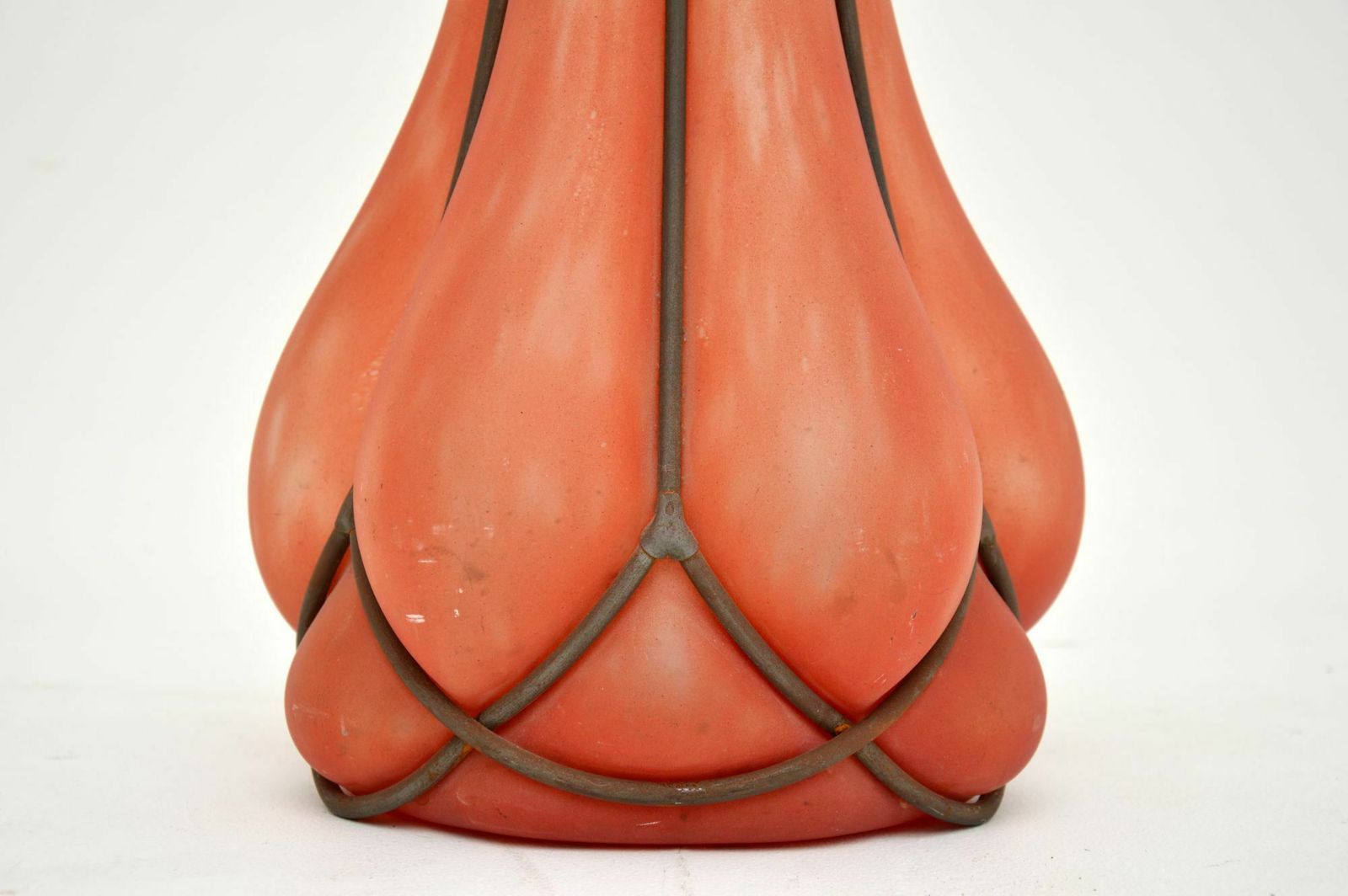 Art Deco Vintage Glass & Pewter Vase photo for sale