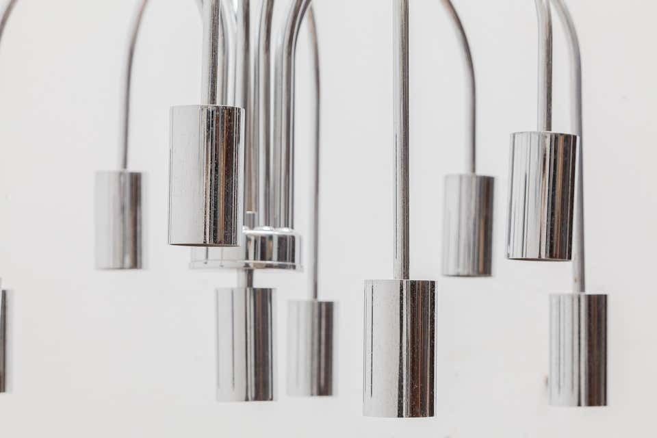 Chrome Ten Arms Chandelier, Italy, 1970s photo 1071.36