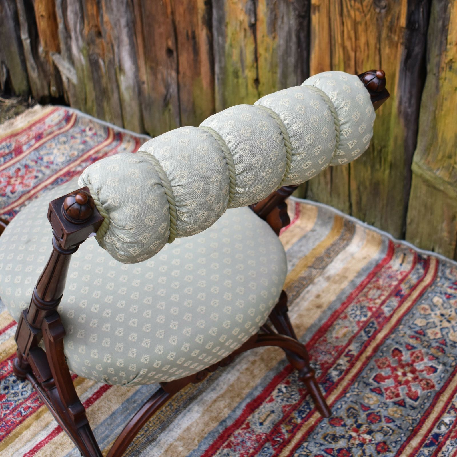 photo vinterior Antique Aesthetic Movement Colum Turned Mahogany Godwin Style Statement Chair
