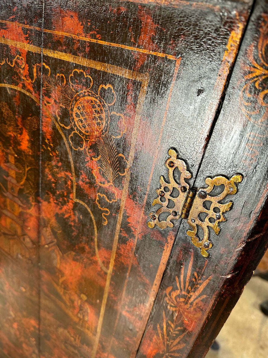 Early Antique George II Georgian Painted Chinoiserie Cupboard Circa 1760 photo furniture