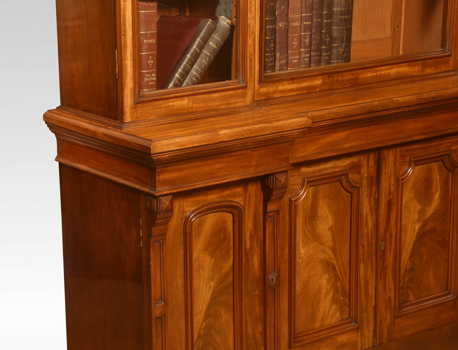 Mahogany Four Door Breakfront Library Bookcase photo Furniture