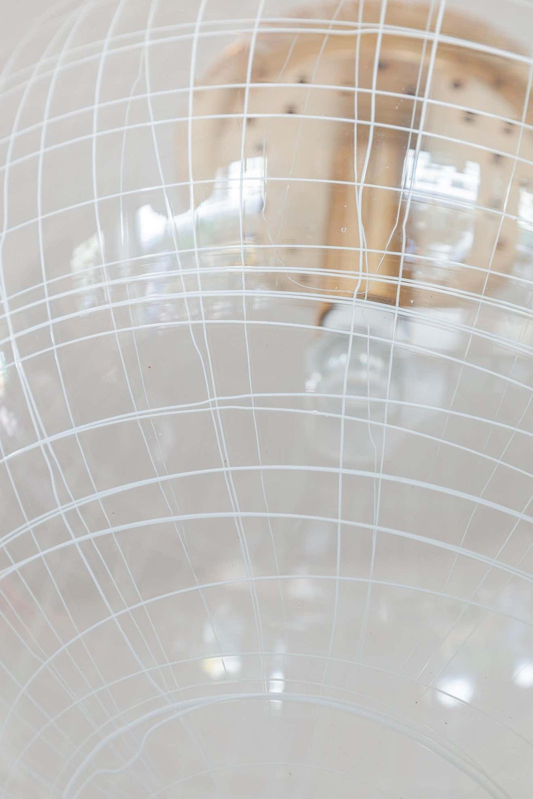 La Murrina Clear Bowl Glass With Spaghetti Swirl Pendant Lamp, Italy, 1970s photo 1633.08