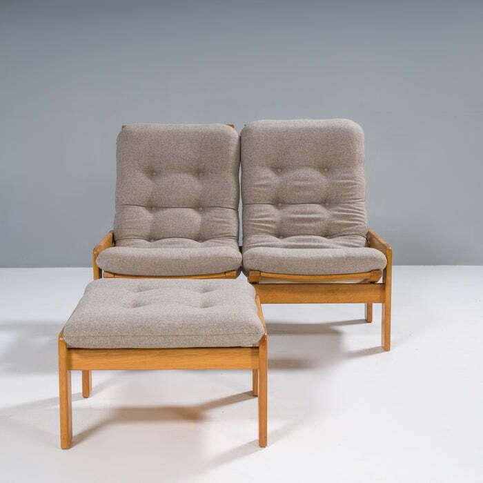 Yngve Ekström For Swedese Set Of Two Sofas And Footstool Set, 1960s photo vinterior