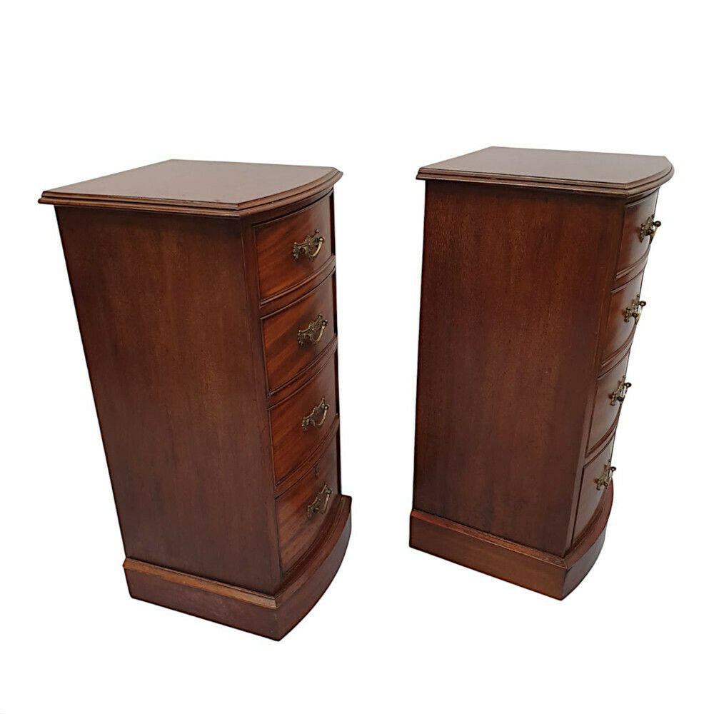 A Very Fine Pair Of Large 19th Century Bow Fronted Bedside Chests photo furniture