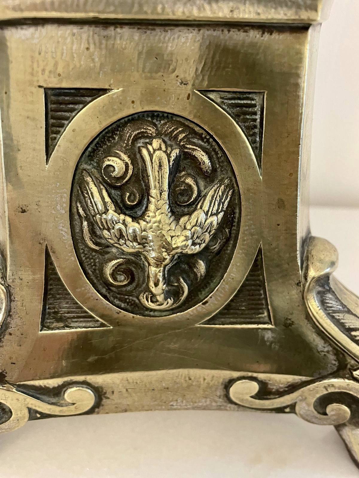photo for sale Large Pair Of Antique 19th Century Quality Brass Candlesticks